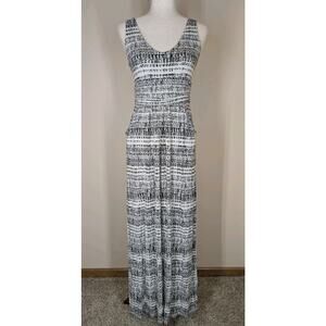 CYNTHIA ROWLEY Black White Size S Sleeveless Soft Stretchy Maxi Dress Pockets